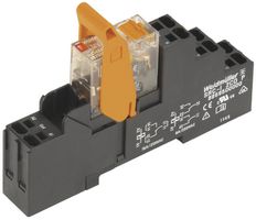 Relaiskoppler WM, 24VAC, LED rot, 1 Wechsler mit Prüftaste, 250VAC, 16A, PUSH IN