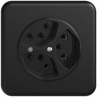 Prise ENC Sdue QMI, 3×type 23, a.LED, a.plaque de recouvrement et de fix., noir