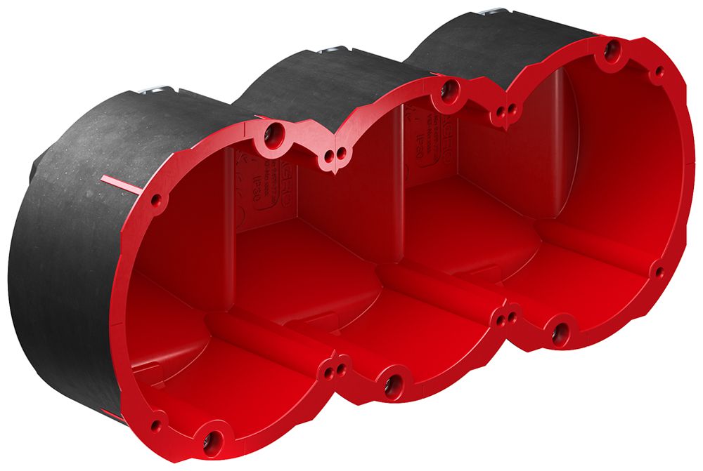 Boîte pour paroi creuse AGRO 3×1 Quickbox Maxi Ø83mm EI30-EI90