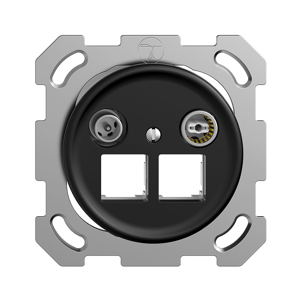 UP-Multimediadose Sdue QM EASYNET 4dB, f.2×RJ45 S-One, schwarz