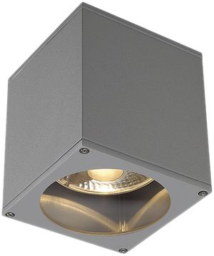 Deckenleuchte SLV BIG THEO CEILING OUT, GU10 75W IP44 silbergrau