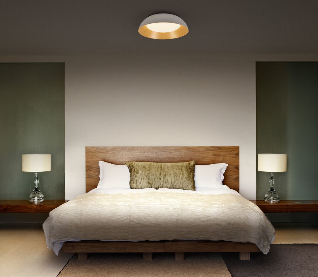 Plafonnier LED LEDVANCE Orbis Alva 36W 1600lm 830 Ø505×140mm blanc/bois