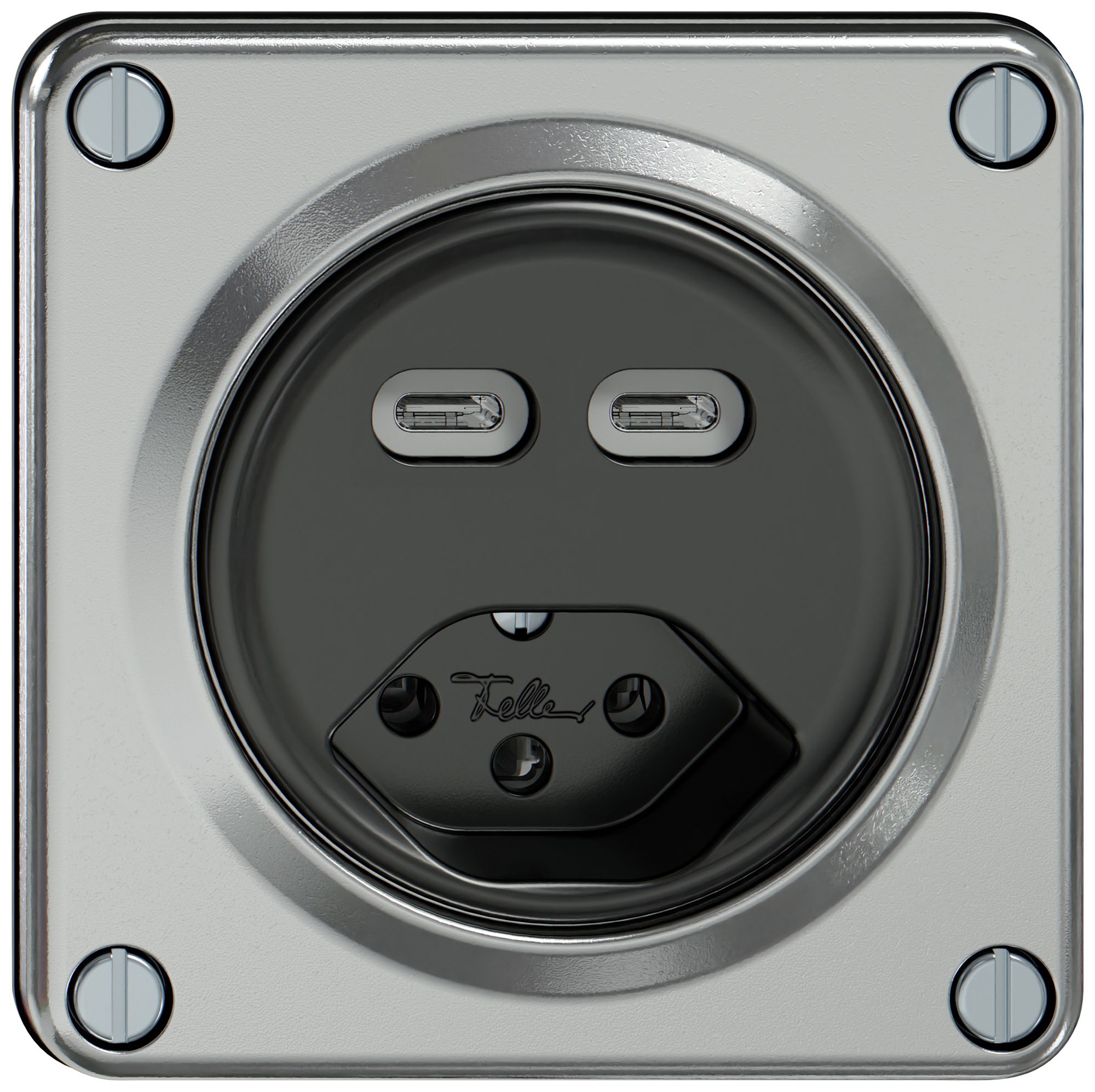 Presa di carica USB ELEMENT 2×USB-C 3000mA + 1×T13 alluminio