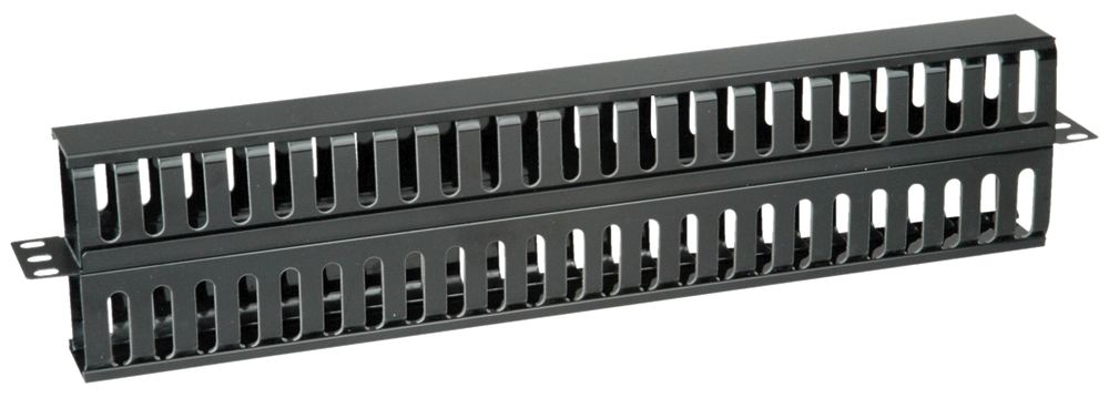 Rangier-/Durchführungspanel 19" VALUE, Lamellenkanäle 38×50mm 1HE St/KS schwarz