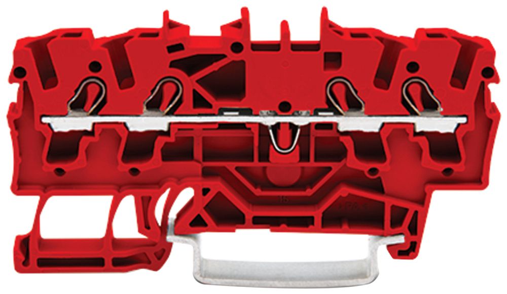 Borne de passage joignable WAGO TOPJOB S 2.5mm² 24A 800V Push-in 4×1 TH35 rouge