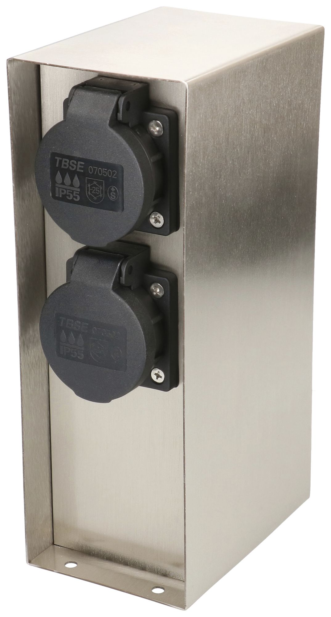 Presa multipla per giardino MH 2×T13 10A con timer acciaio pregiato