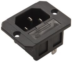 EB-Apparatestecker Typ C14 (E) ELBRO 10A 230VAC max.70°C Sicherung schwarz IP20