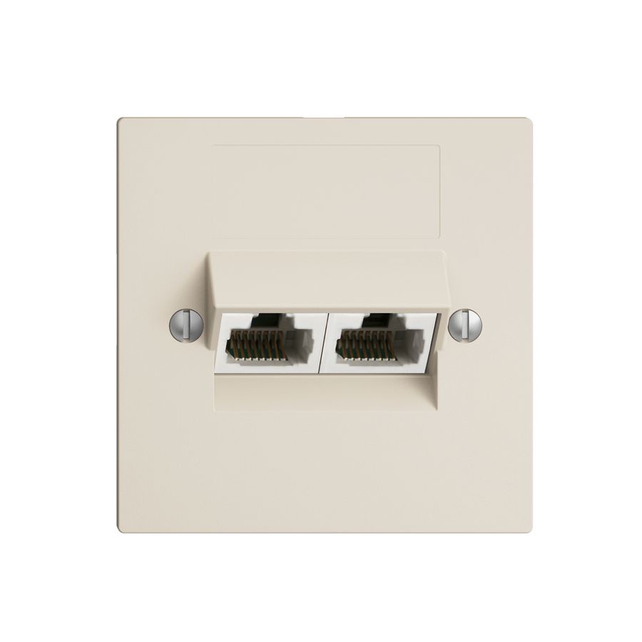 Einsatz zu UP-Anschlussdose 2×RJ45/u 4P getr. EDIZIOdue crema ITplus