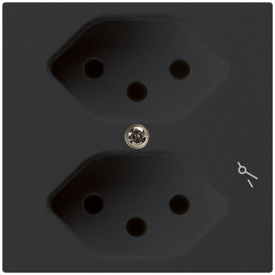 UP-Steckdose kallysto 2×T13/1 schwarz mit Kinderschutz