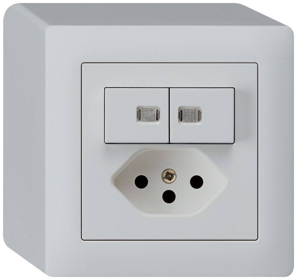 AP-Leuchtkombination 2×AR/1L+T13 hellgrau kallysto 2 Linsen