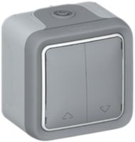 Interrupteur pour stores AP PLEXO gris 2×AV/1L