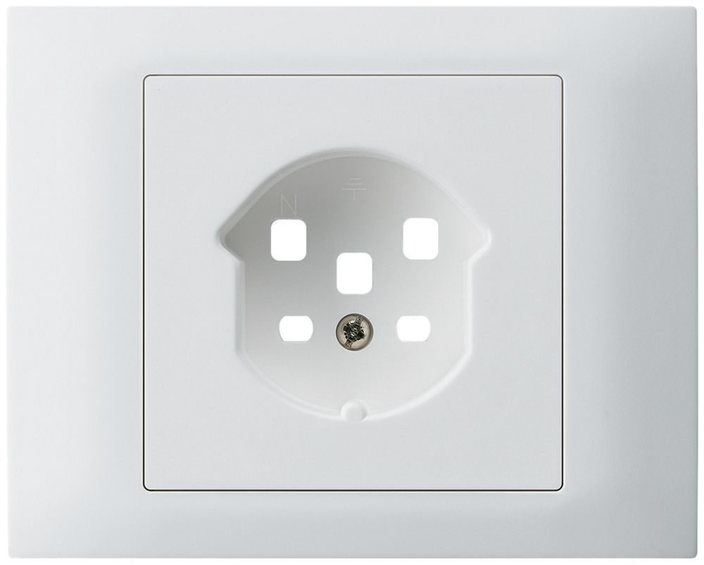 EB-Frontset kallysto f.Einbausteckdose G3 1×T25 Abdeckrahmen schraubbar weiss