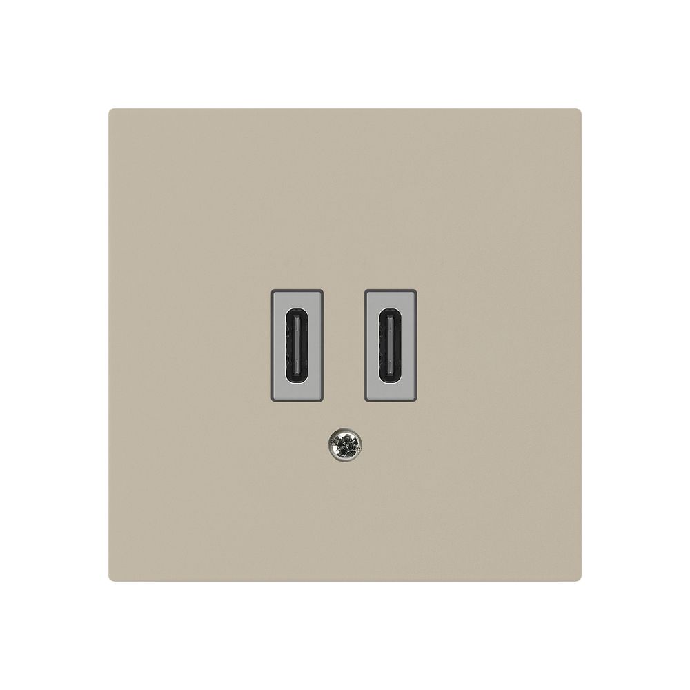 Prise de charge USB Hager kallysto C-C 20W 5V 60×60mm beige