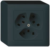 AP-Steckdose Hager kallysto 3×T23 Q schwarz