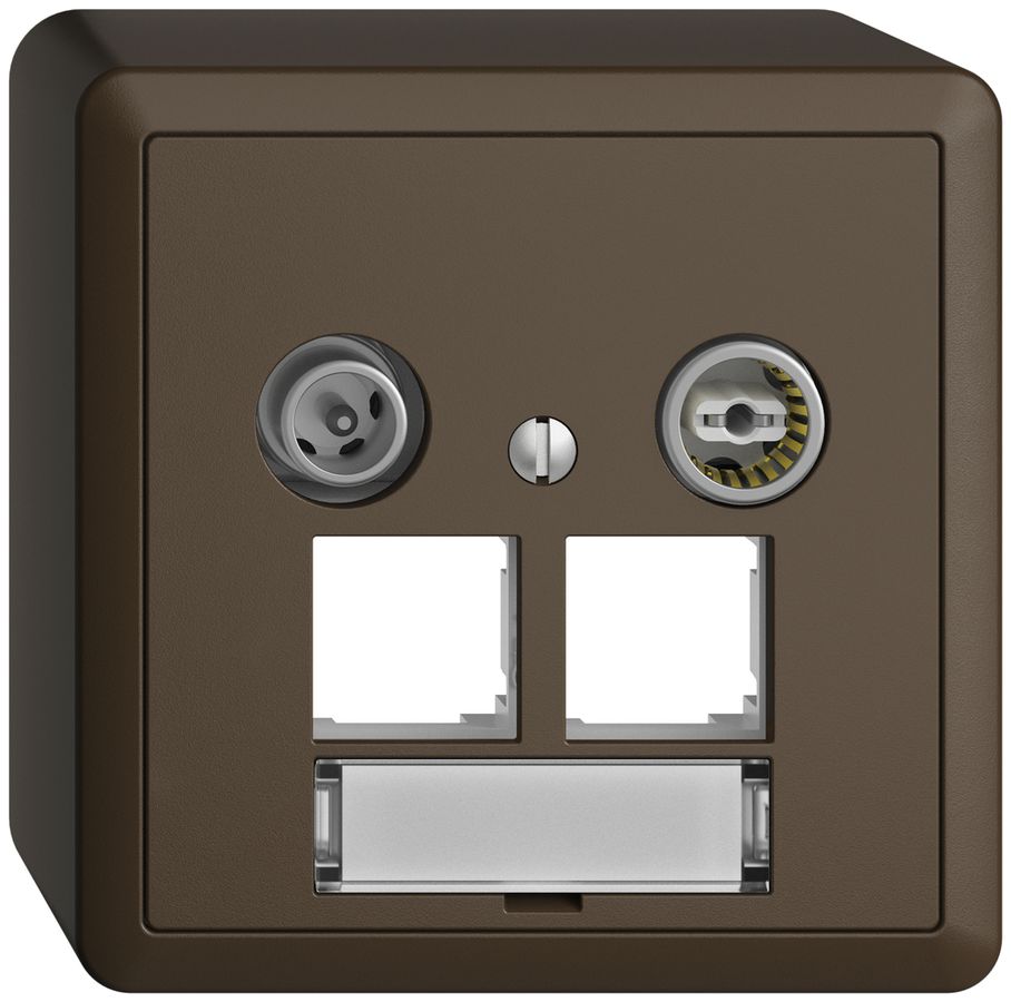 Prise multimédia AP EDIZIOdue FX.54 EASYNET 4dB, p.2×RJ45 S-One, coffee