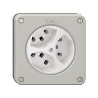 NUPU-Steckdose NEVO, 3×T23, lichtgrau