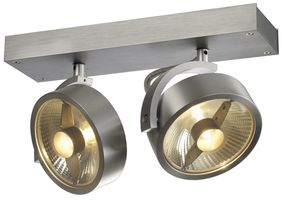 Deckenleuchte SLV KALU QPAR, 2×GU10 75W IP20 Aluminium gebürstet