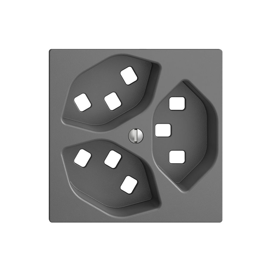 Frontset EDIZIOdue dunkelgrau 60×60mm 3×T23