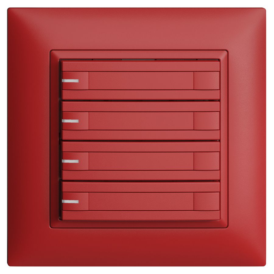 Poussoir KNX RGB ENC EDUE FMI, 250mW, a.LED RGB, papier, 4×pouss., C.2×T., ber