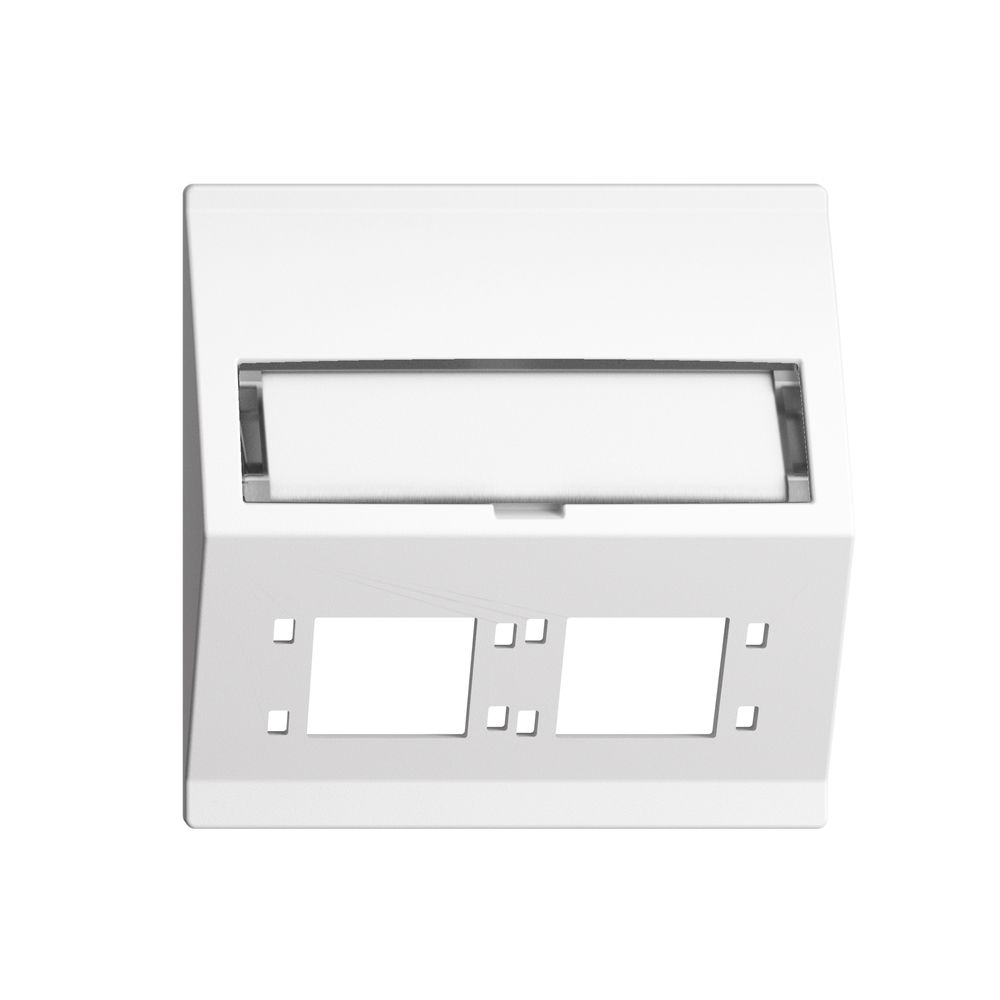 Kit montage INC EDIZIOdue F sortie oblique 2×R&M cat.6A/LC spécial, blanc