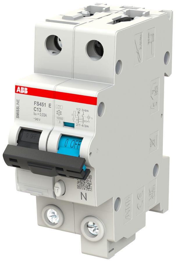 FI/LS-Schalter ABB FS451E SMISSLINE CL C-13A/30mA 1LN 6kA Typ A