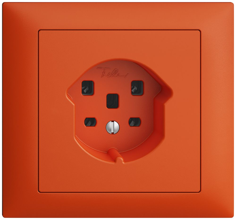EB-Steckdose EDIZIOdue T25 16A orange, Schraubklemmen