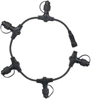 Ring-Verteiler System 24 Extra, schwarz, mit 5 Schraubabgängen