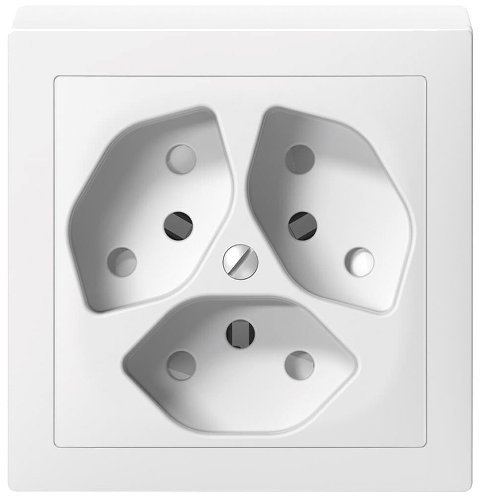 AP-Steckdose SIDUS 3×T13 weiss mit shutter