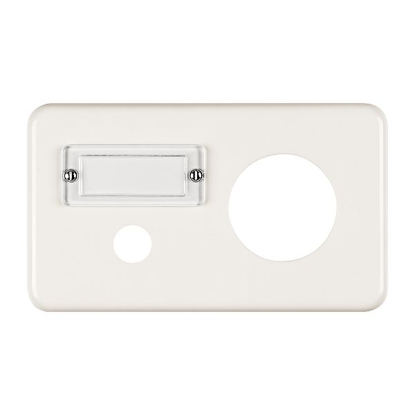 Plaque de rec. grd.I-I blanc, horiz. avec porte-étiquette