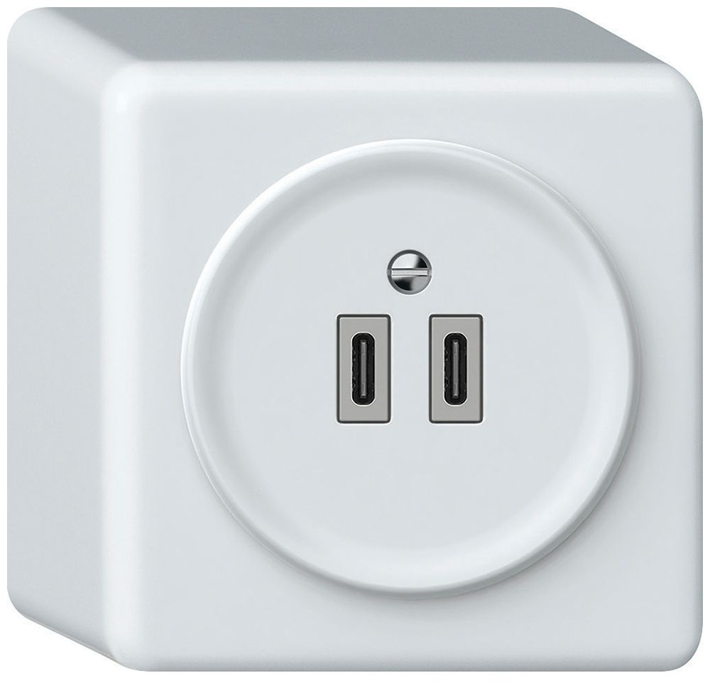 Presa di carica USB AP origin 2×USB-C 3000mA 5V bianco