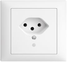 Prise INC EDIZIOdue T13 blanc, avec LED vert