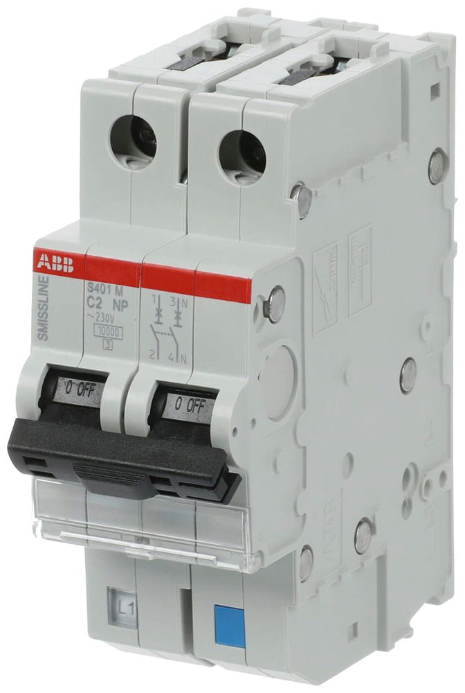 Leitungsschutzschalter SMISSLINE TP S 2×2A C 10kA NP