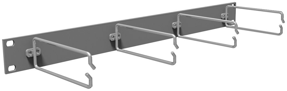 Rangierpanel 19" Elcase, 4× Kabelring 45×70mm, 1HE, Al eloxiert