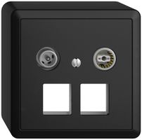 Presa multimedia 11dB AP Edue, presa terminale/passaggio, p.2×RJ45 Keystone, ne