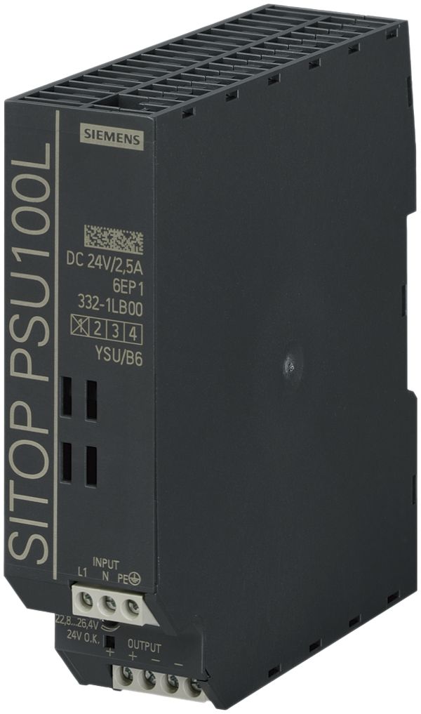 Stromversorgung Siemens SITOP PSU100L, IN:120/230VAC, OUT:24VDC/2.5A