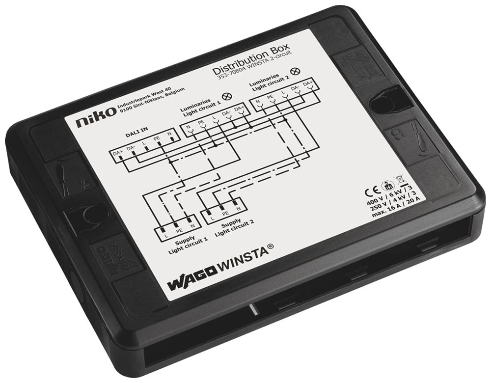 Box de distribution WAGO WINSTA 2 circuits électriques, pour P47/P48 DALI 2