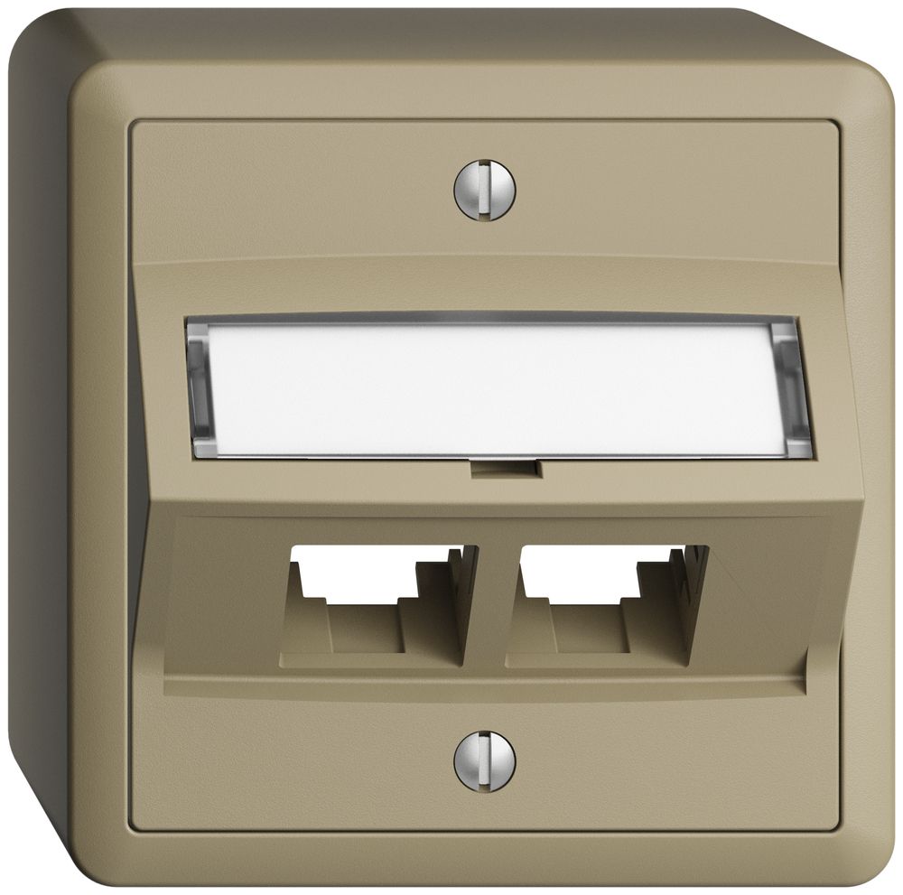 Kit di montaggio AP S-One EDIZIOdue FX per 2×RJ45 obliquo, sand