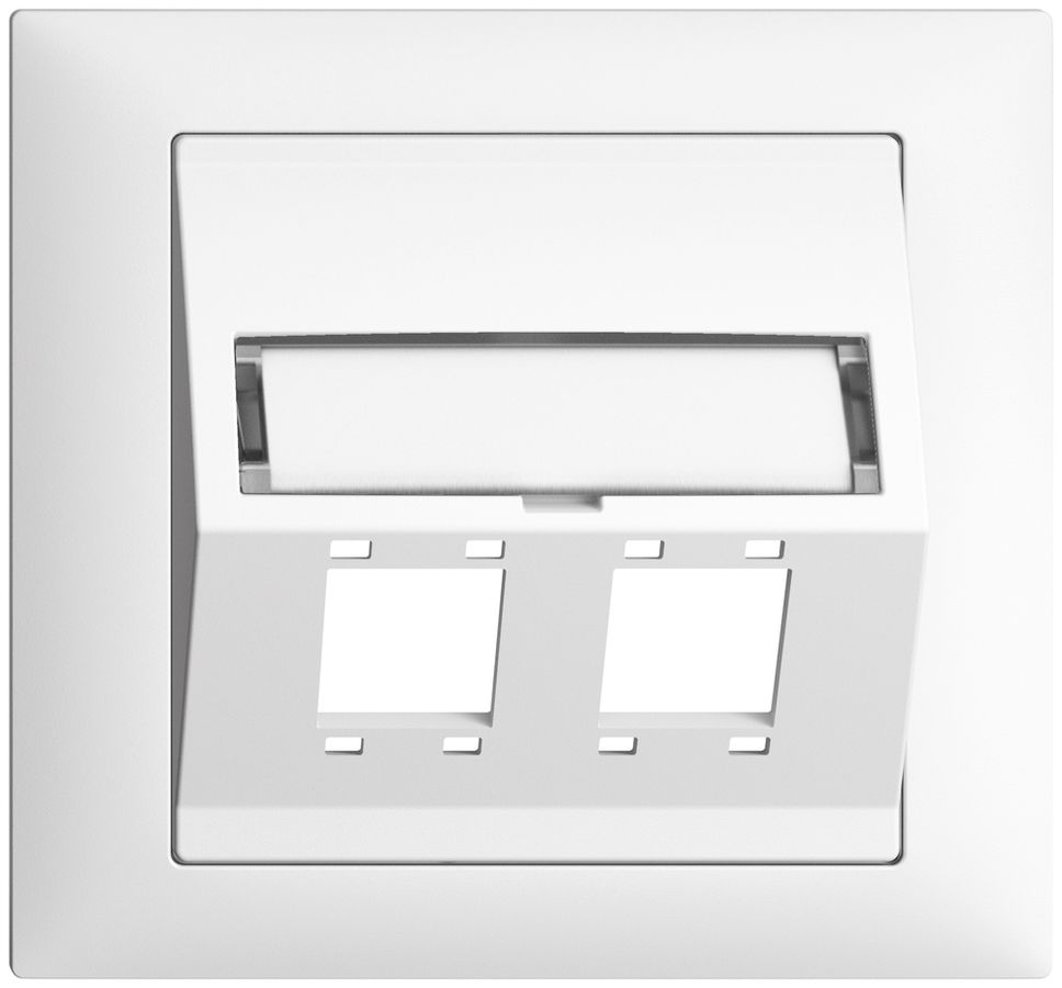 Kit montage INC EDIZIOdue FKE sortie oblique 2×R&M cat.5e/6/LC spécial, blanc