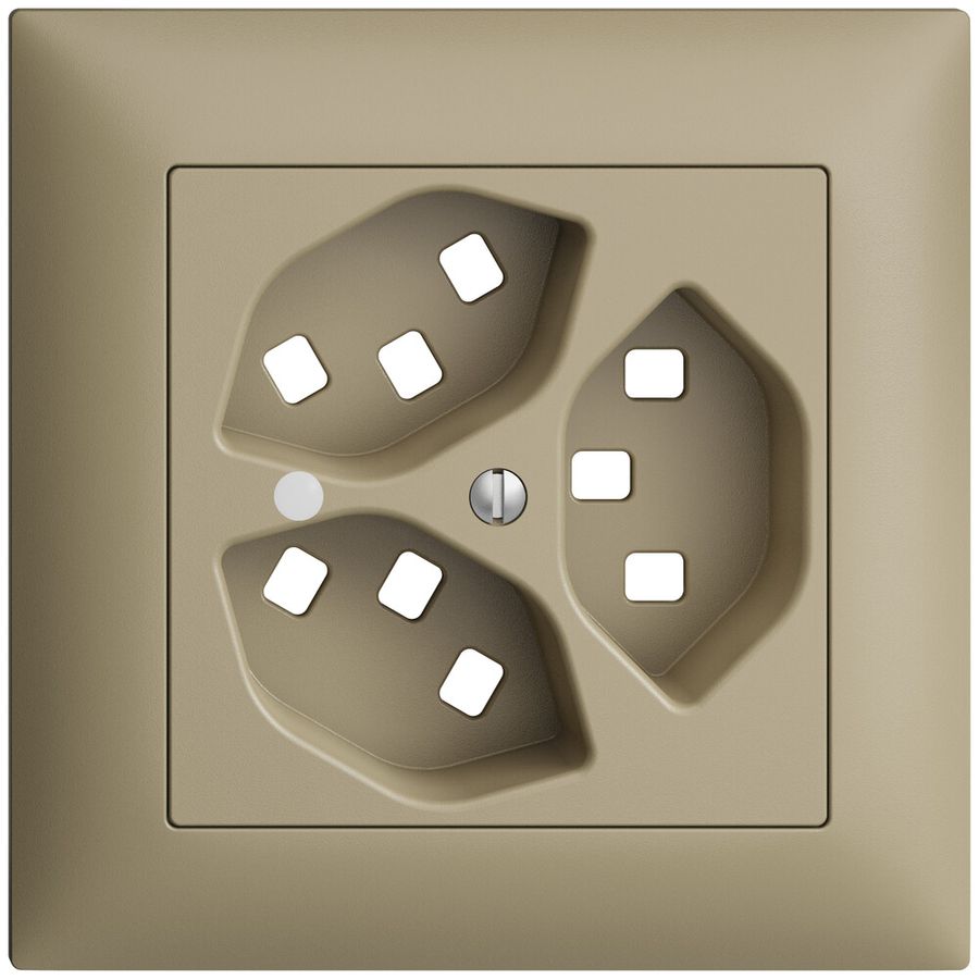 UP-Frontset EDIZIOdue sand 88×88mm 3×T23 mit Linse