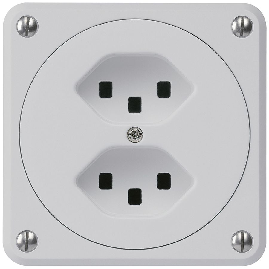 UP-Steckdose robusto 2×Typ 23 grau ohne Klappdeckel für Kombination