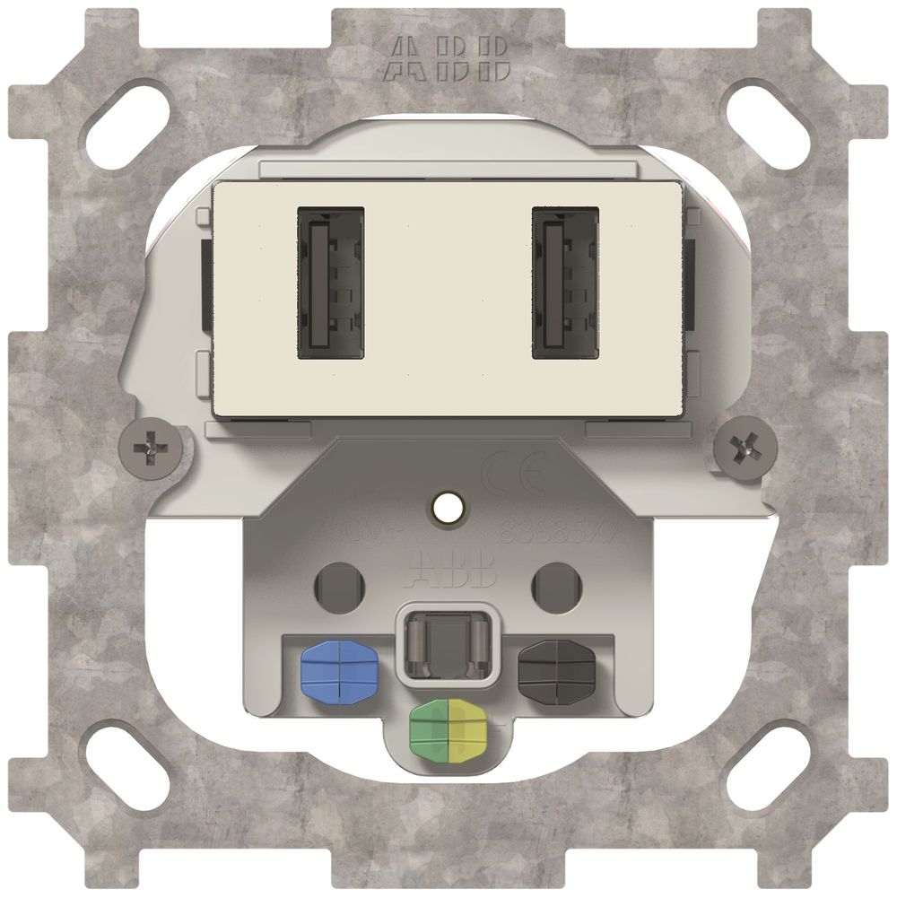 Prise de charge USB+T13 ENC ABB GEZ 240V max.2400mA