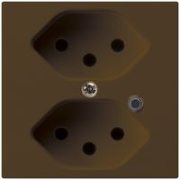 Steckdose Hager kallysto 2×T13 beleuchtet A braun