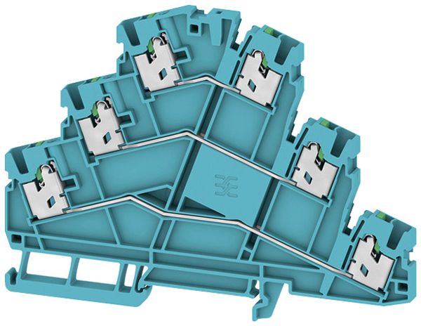 Borne de passage joignable WM S3T 2.5mm² 22A 800V ressort 2×3 DIN35 bl
