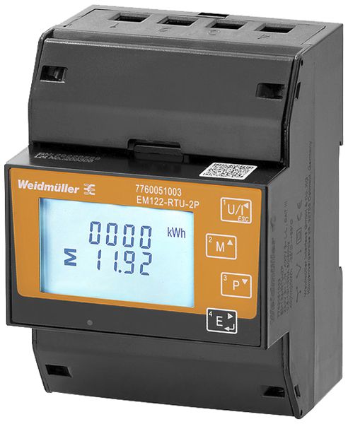 REG-Energiemessgerät Weidmüller EM122-RTU-2P 3×100A direkt ModbusRTU