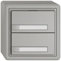 Poussoir universel AP EDIZIO.liv UNI SNAPFIX® 12…48V s.LED 2× comm.1T étiqu.grc