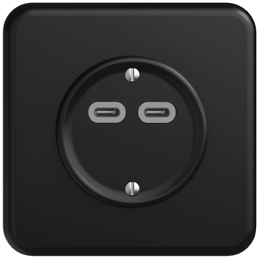 UP-USB-Ladesteckdose STANDARDdue SNAPFIX® 230V AC 18W 2×USB Typ C sz