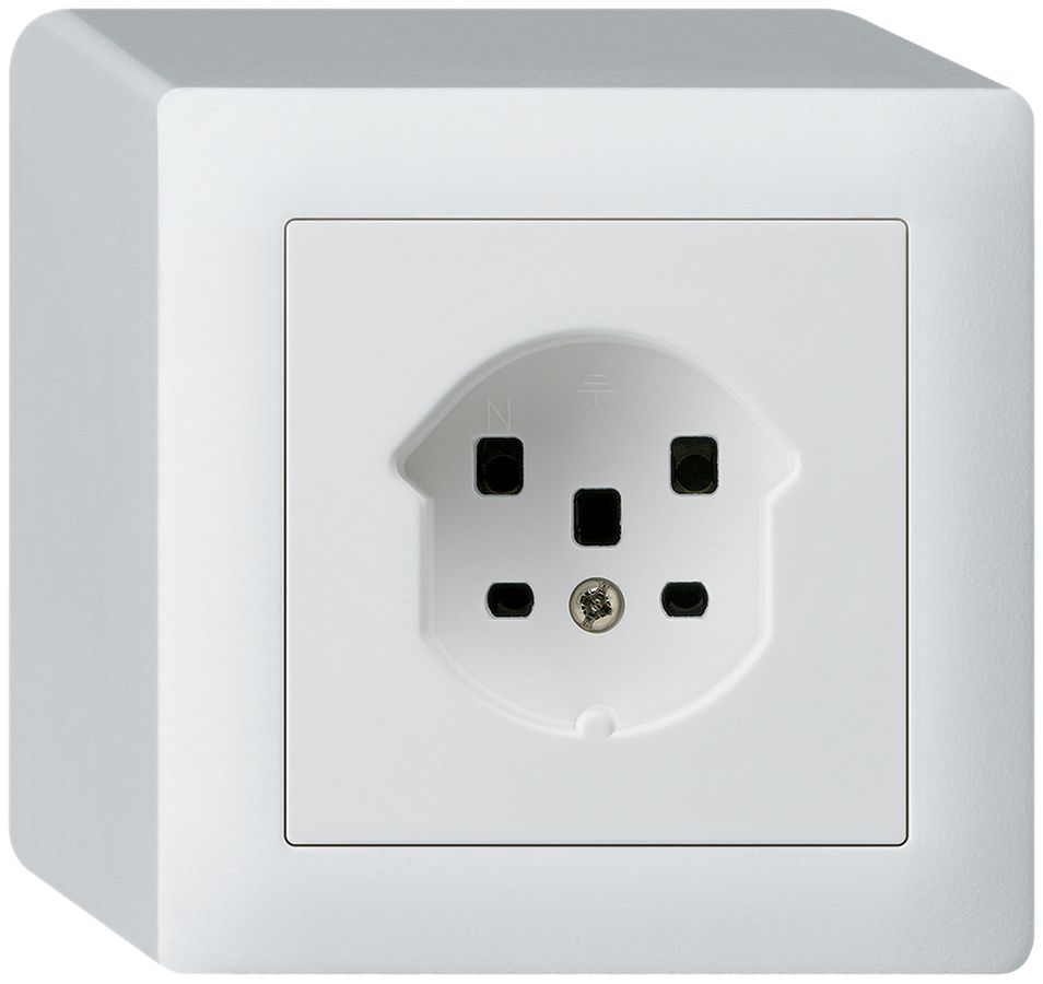 AP-Steckdose HA kallysto Typ 25 mit Steckklemmen weiss