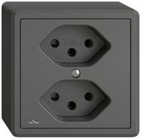 AP-Steckdose EDIZIO.liv SNAPFIX® 2×T13 1×S dgu