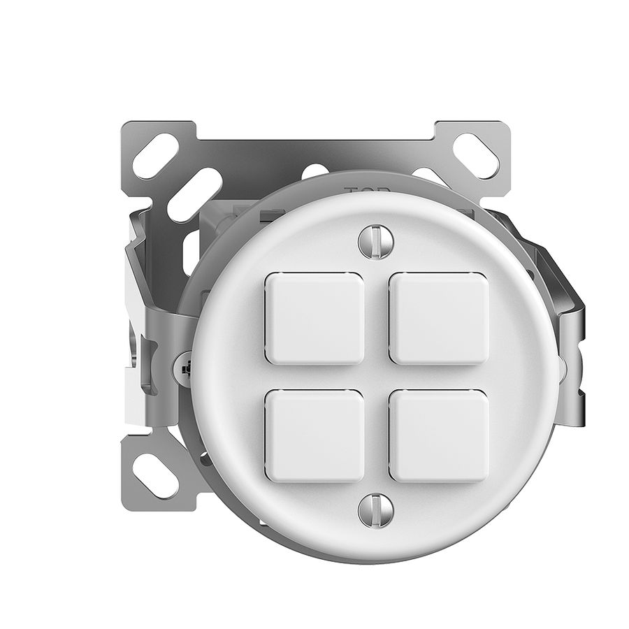 Poussoir KNX AP STANDARDdue 4×LED RGB, capteur de température, blanc, sans capot