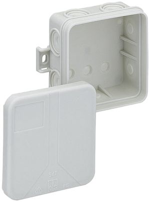 Boîte dérivation AP Sd7 vide 75×75×37mm, gris clair